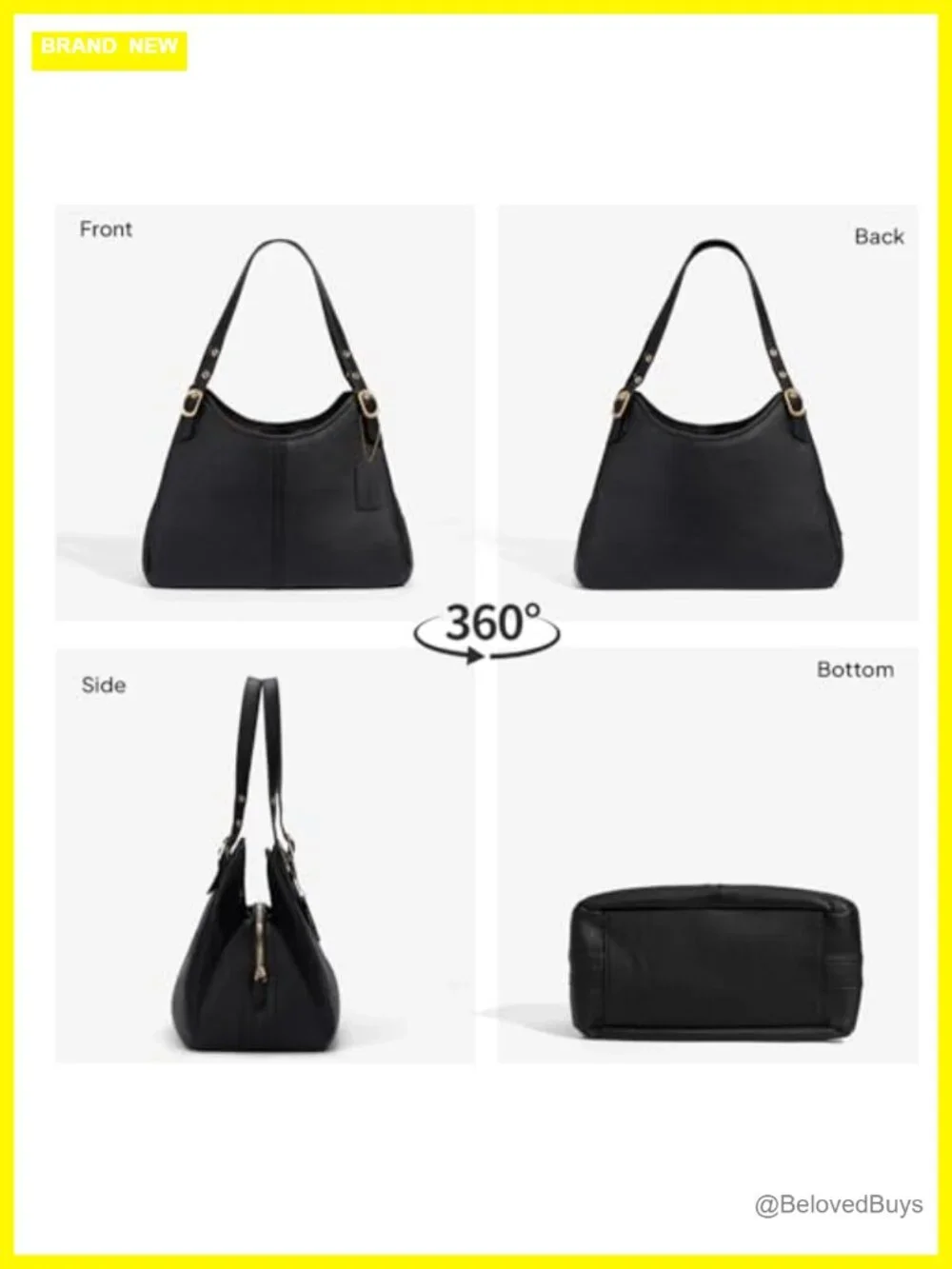 Vintage Hobo Handbag Soft Faux Leather Slouchy Shoulder Bag Large Capacity Tote
